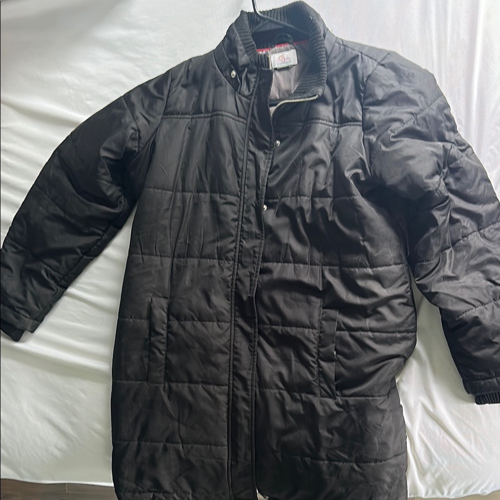 Black Quilted Long Coat